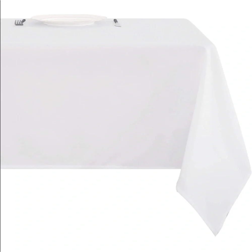 28. White 60x84 Tablecloth - Picture 2 of 13